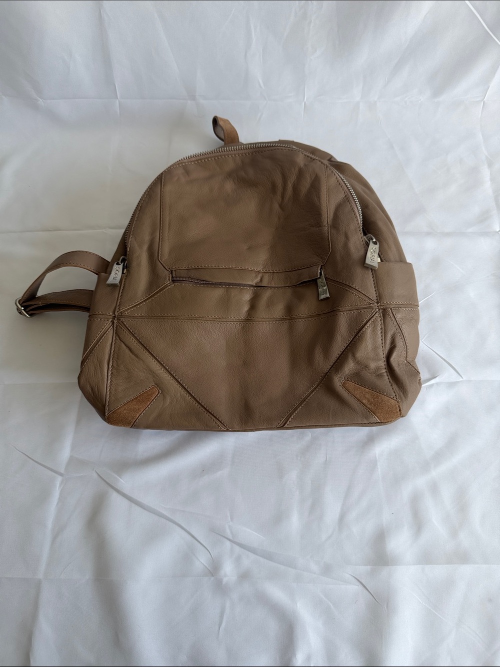 Sorial Tan Leather Backpack